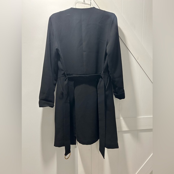 &Other Stories Black Trench Coat with Zipper Detail. Size 8 - Picture 4 of 4